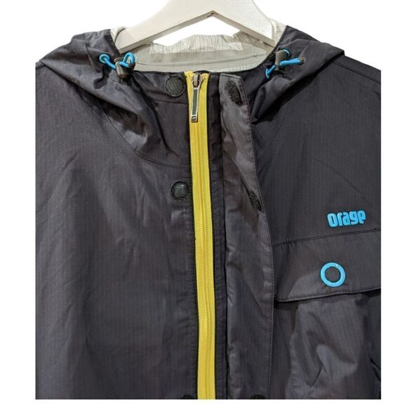 ORAGE Men's Pinstripe Nylon Windbreaker Hooded Full Zip Jacket Size XL - Picture 2 of 8